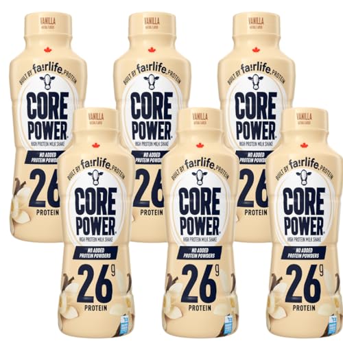Fairlife Core Power Milk High Protein Shake, Natural Flavor Ready to Drink Protein Shake, The best Protein Shakes,14 fl oz, 26 gram, (Pack of 6, Vanilla)