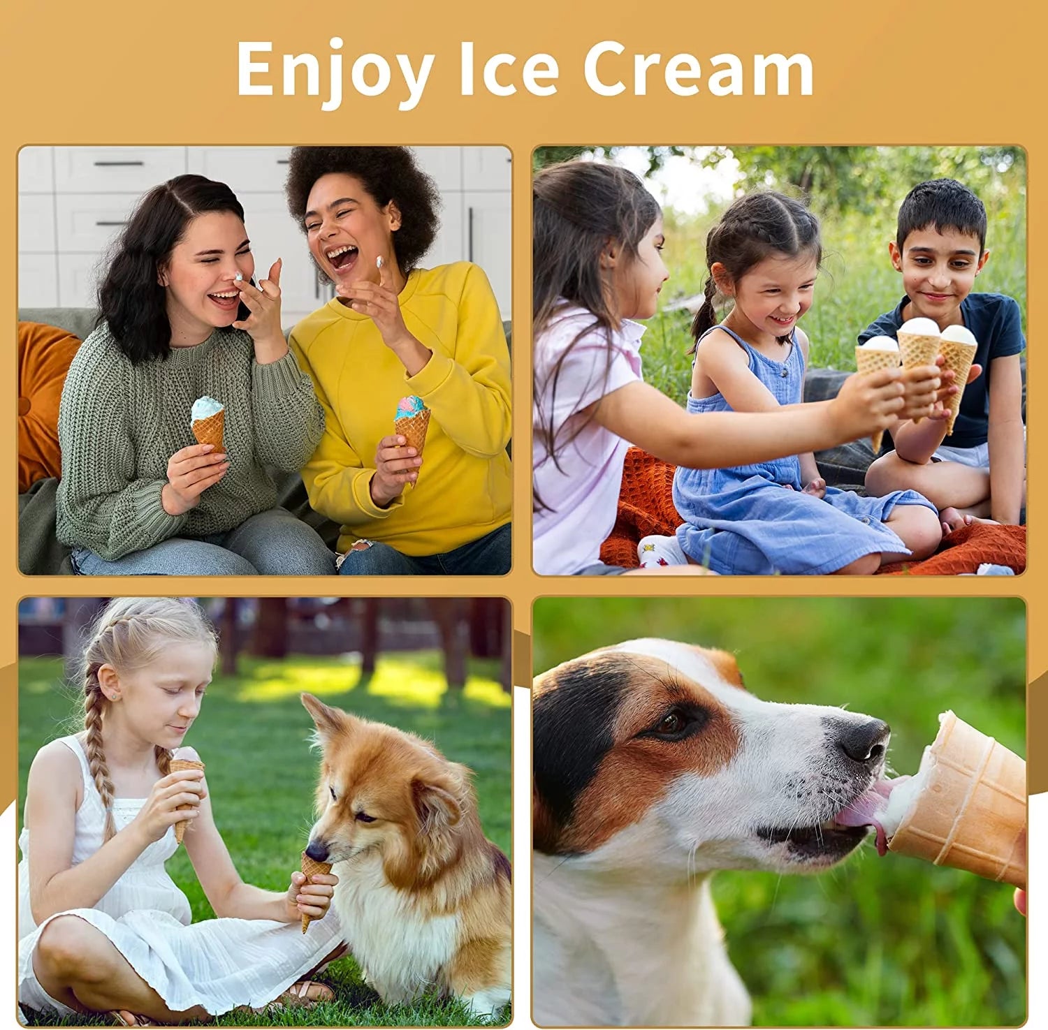 Auseo 1.5qt Ice Cream Maker with Compressor, Electric Automatic O883