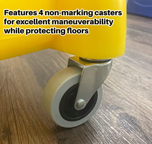 Rubbermaid Commercial 31 QT Tandem Mop Bucket with Wringer on Wheels, Yellow E9339