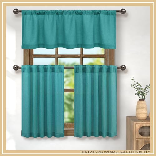 Natural Linen Window Valance 18 Inch Light Filtering Rod Pocket Cream W836933