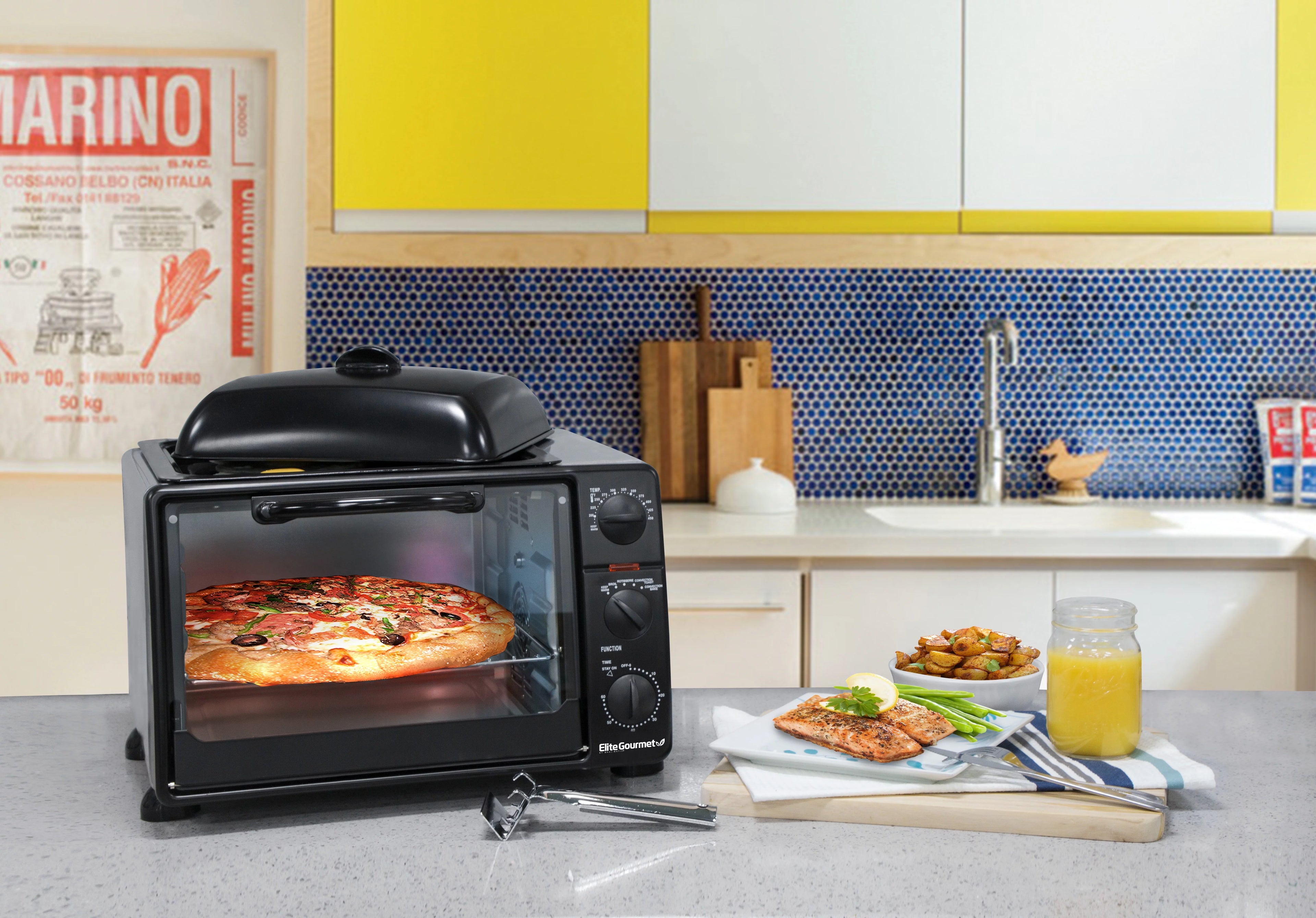 Elite Gourmet ERO-2008S 6 Slice Toaster Oven Broiler with Rotisserie Q68193