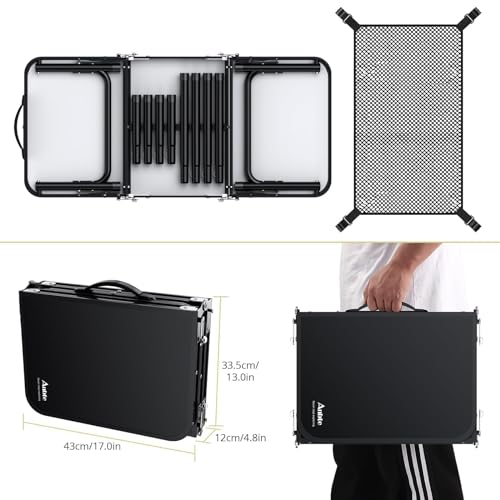 Folding Camping Table 3ft Portable Aluminum with Storage Net U842