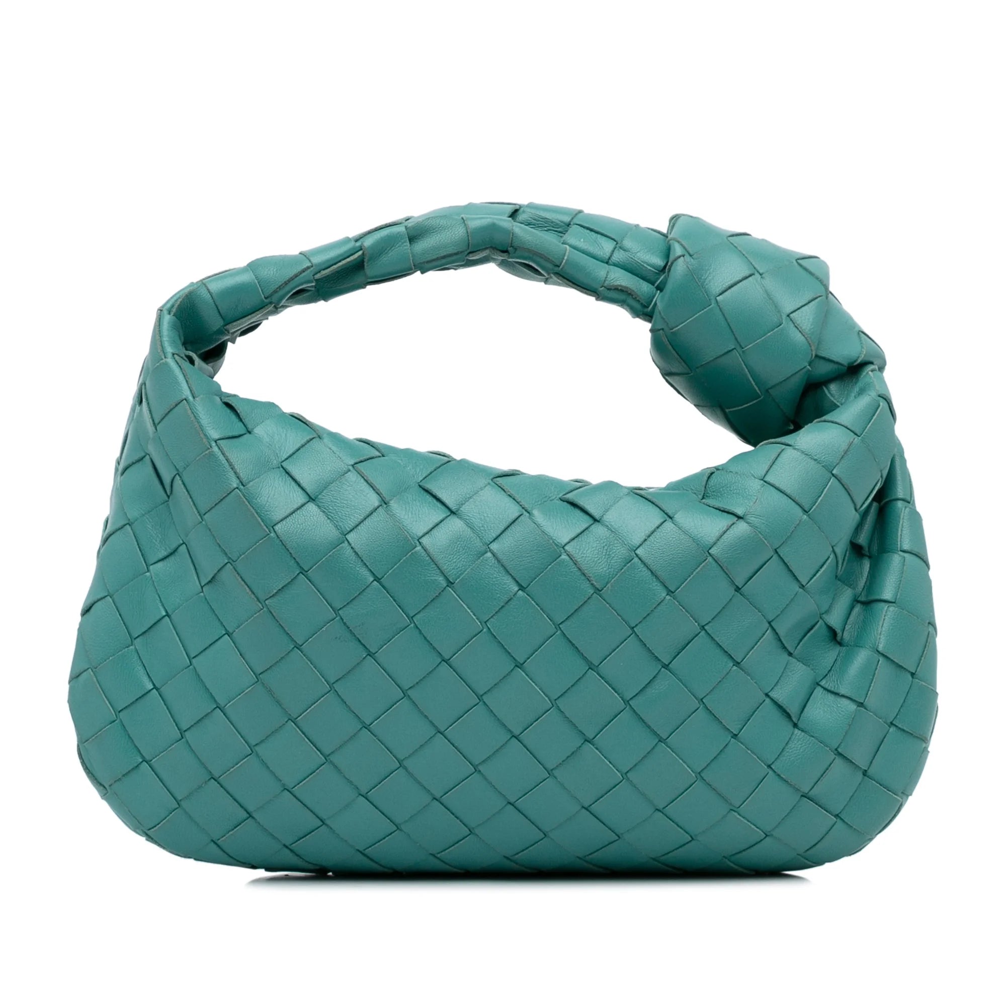 Bottega Veneta Mini Intrecciato Jodie Calf Leather Blue Handbag D874