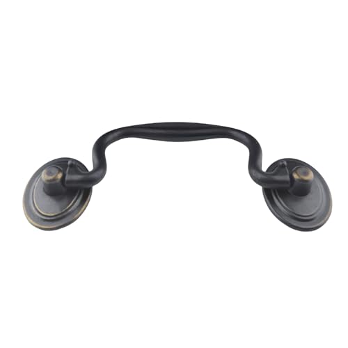10-Pack 4" Hole Centers Dark Antique Brass Drawer Pulls for Cabinets Furniture Hardware B96183