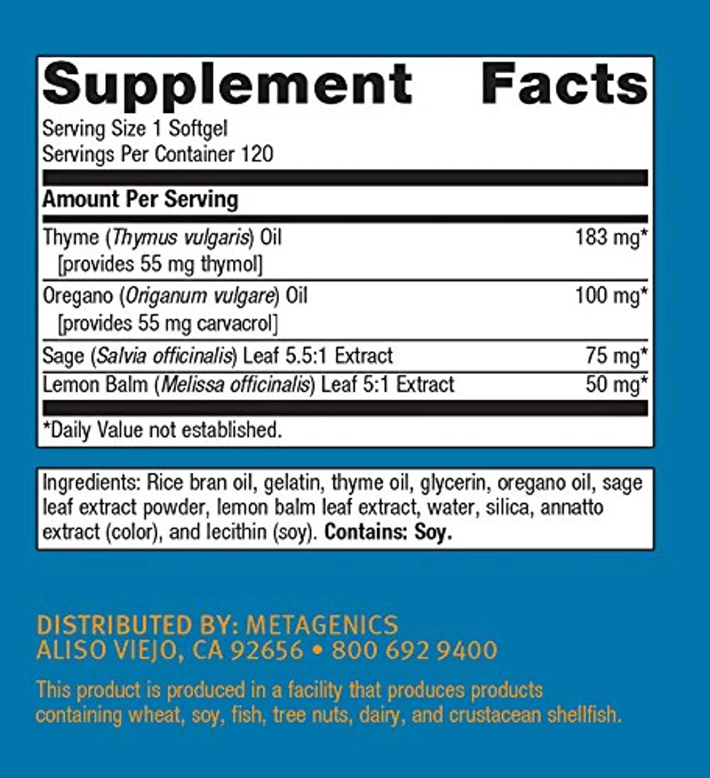 Metagenics CandiBactin-AR® Concentrated Aromatic Essential Oils, 120 Count B637467