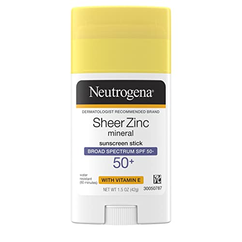 Neutrogena Sheer Zinc Oxide Dry-Touch Mineral Sunscreen Lotion, Broad Spectrum SPF 50 UVA/UVB Protection, Water-Resistant, Hypoallergenic and Non-Greasy, Paraben-Free, 3 fl. oz, Pack of 3
