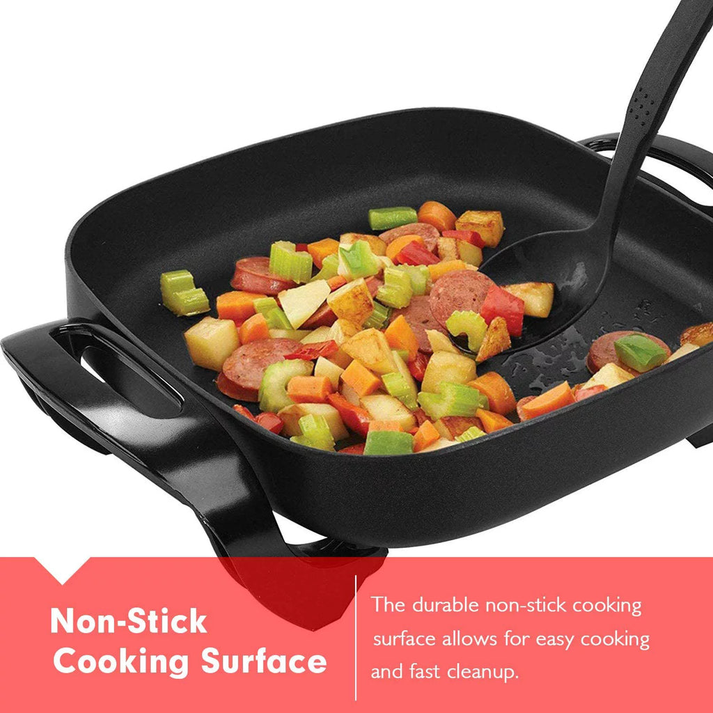 Caynel 12 Inch Nonstick Electric Skillet with Glass Lid S541514