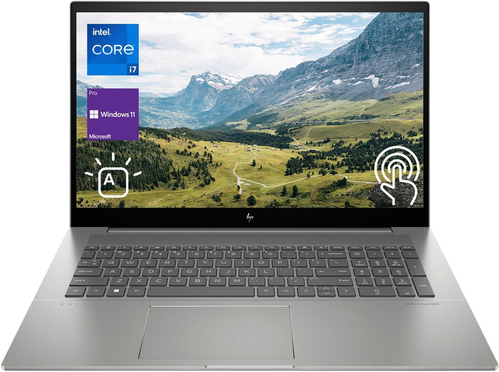 HP 2023 Newest ENVY Laptop, 17.3" FHD Touchscreen, 13th Gen Intel Core i7-13700H Processor, 64GB RAM, 2TB PCIe SSD, Webcam, HDMI, Backlit KB, SD Card Reader, Wi-Fi 6, Windows 11 Pro, Grey