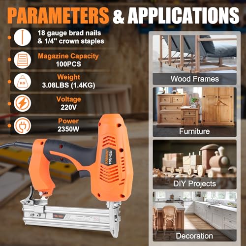 F30G 18 Gauge Electric Brad Nailer for Furniture & Woodworking S71737