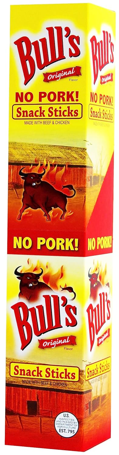 Bull's Original 0.9oz Snack Sticks 24 Count Box A310017