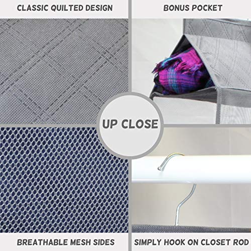 XL Hanging Handbag Purse Organizer for Closet, 2 Pack, Grey M682404