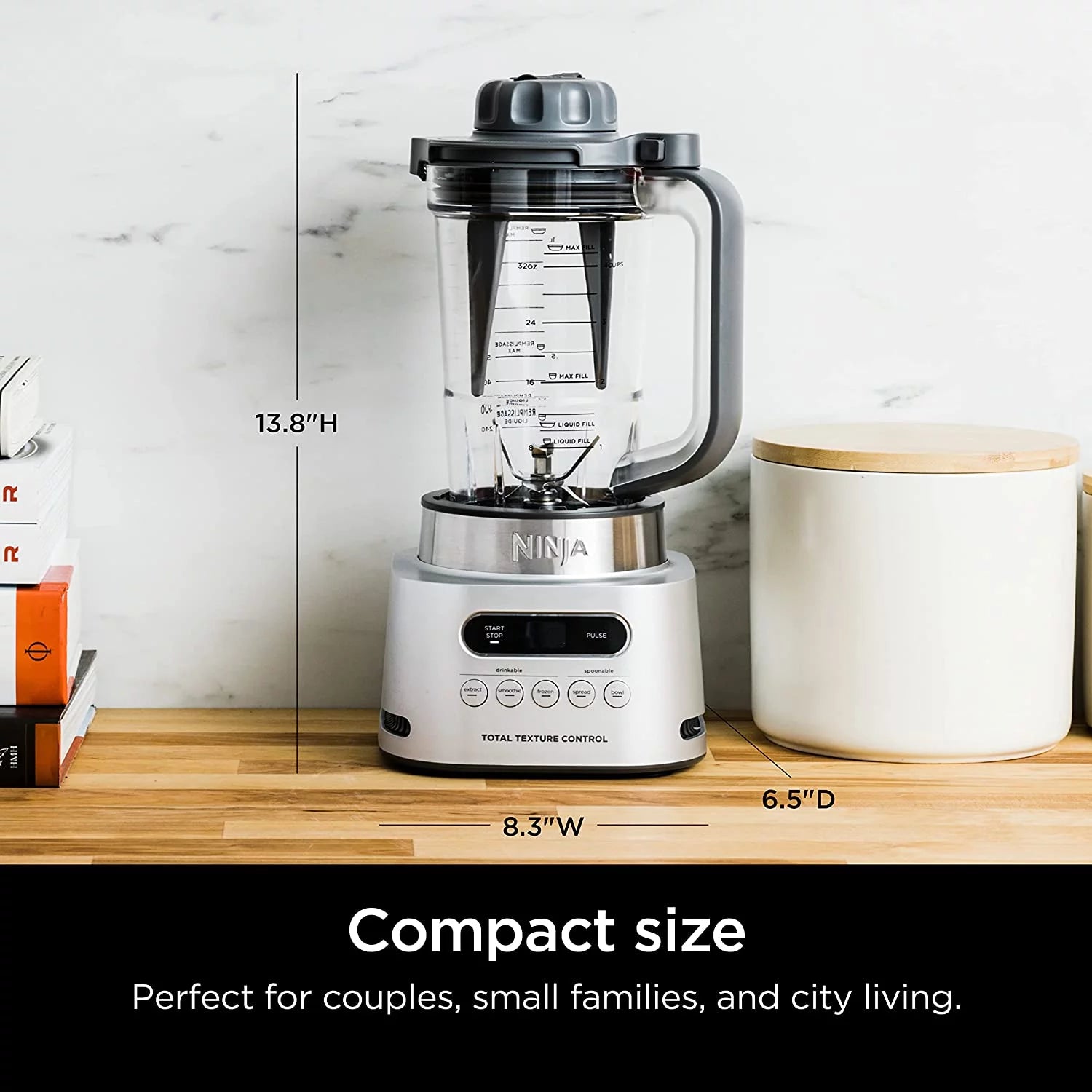 SS151 TWISTi Blender DUO, High-Speed 1600W Smoothie Maker, 34-oz Pitcher & 2 To-Go Cups, Gray M843914