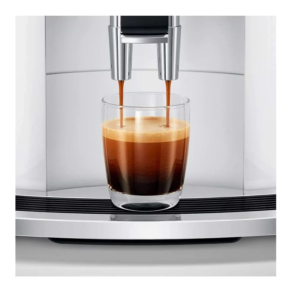 Jura E8 Automatic Espresso Machine Piano White with Glass Milk Container Z627