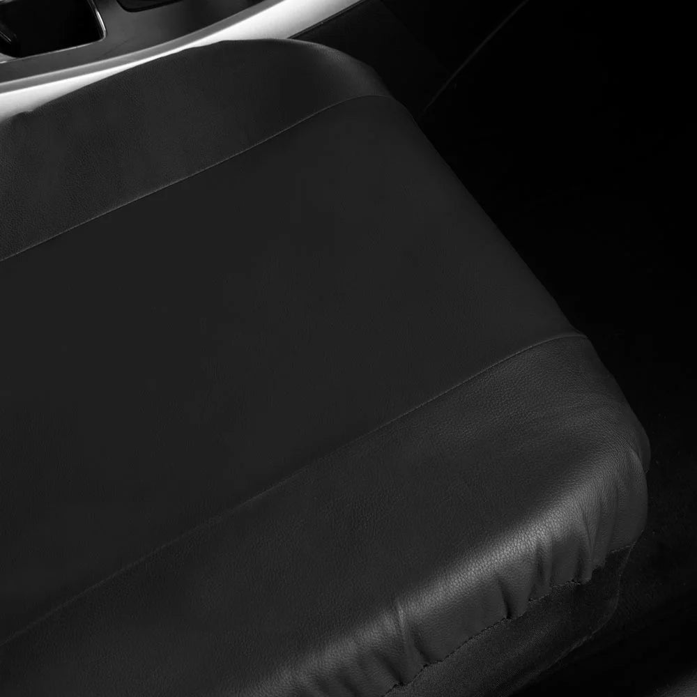 BDK Classic Black Faux Leather Car Seat Covers Full Set O638