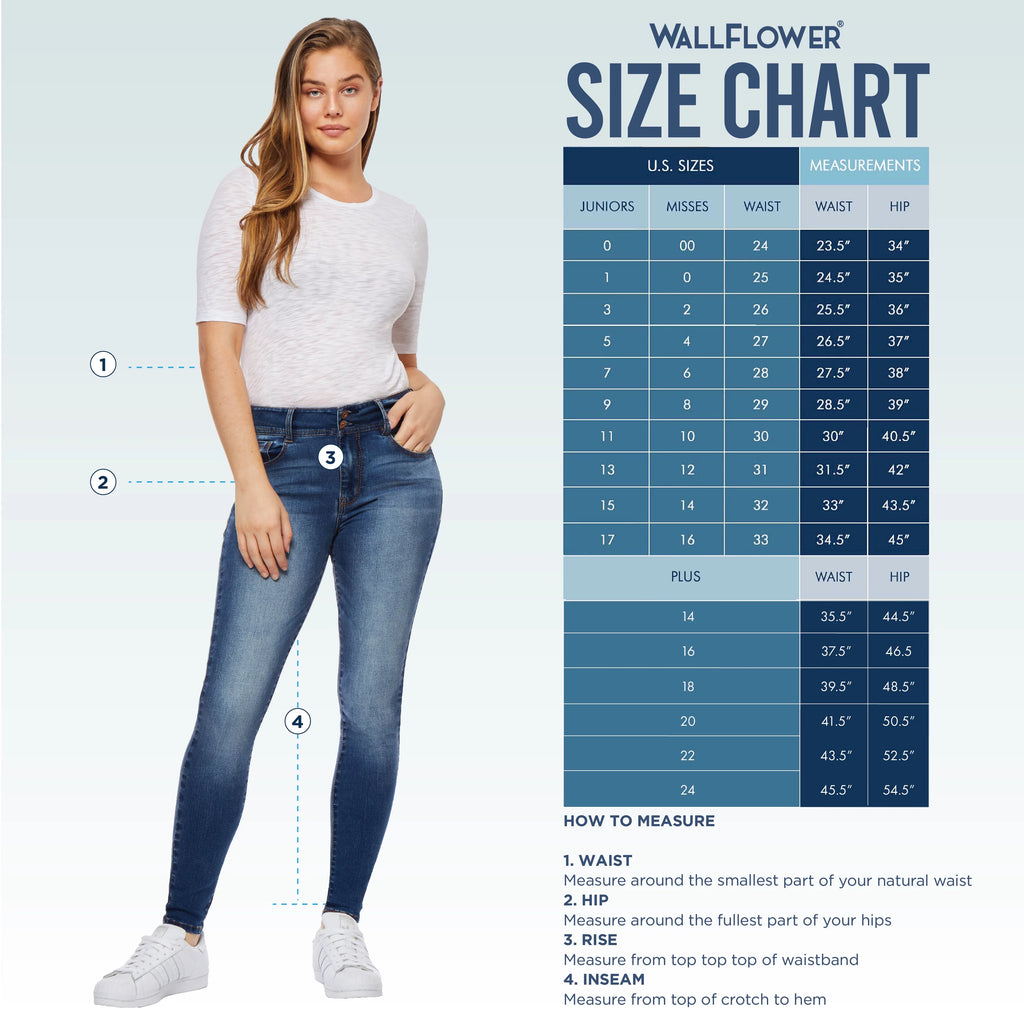 WallFlower Women's Luscious Curvy Bootcut Mid-Rise Stretch Jeans E193