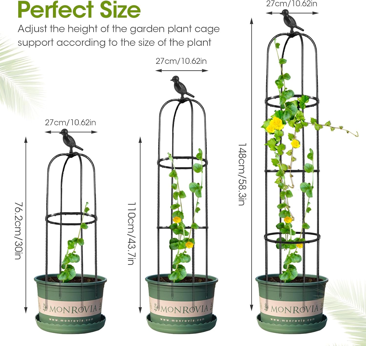 Garden Trellis for Climbing Plants Outdoor, 6ft Tall Plant Support J1513