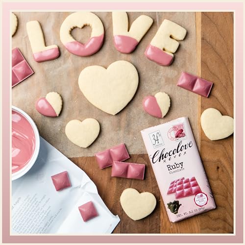 Chocolove Ruby Chocolate 34% Cacao Bar, 3.2oz, 12 Pack I223
