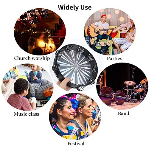 Radiant 10 Inch Tambourine with Double Row Jingle Hand Drum J629