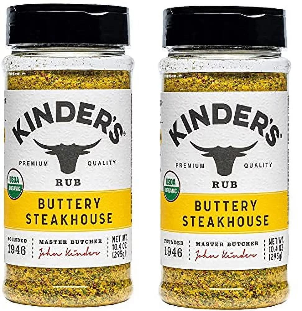 Kinder's Organic Buttery Steakhouse Seasoning Rub, 10.4 Ounce (2 Pack)