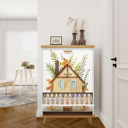 3 Drawer Wooden Shoe Cabinet for Entryway, Slim H628678