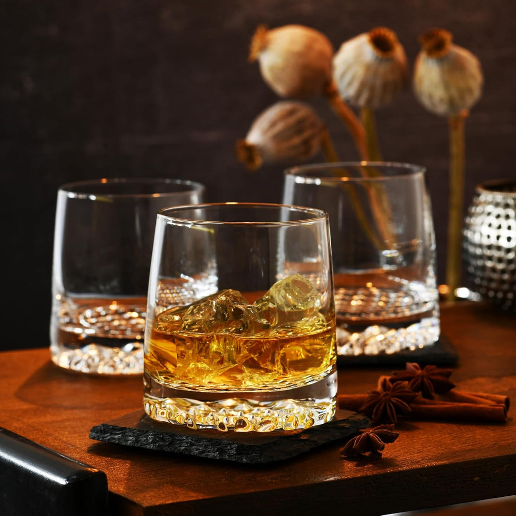 KROSNO Whisky Glass Decanter Set with 6 Glasses, Fjord Collection V8603