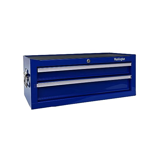 Industrial 2 Drawers Portable Metal Tool Box 26" Blue V6365