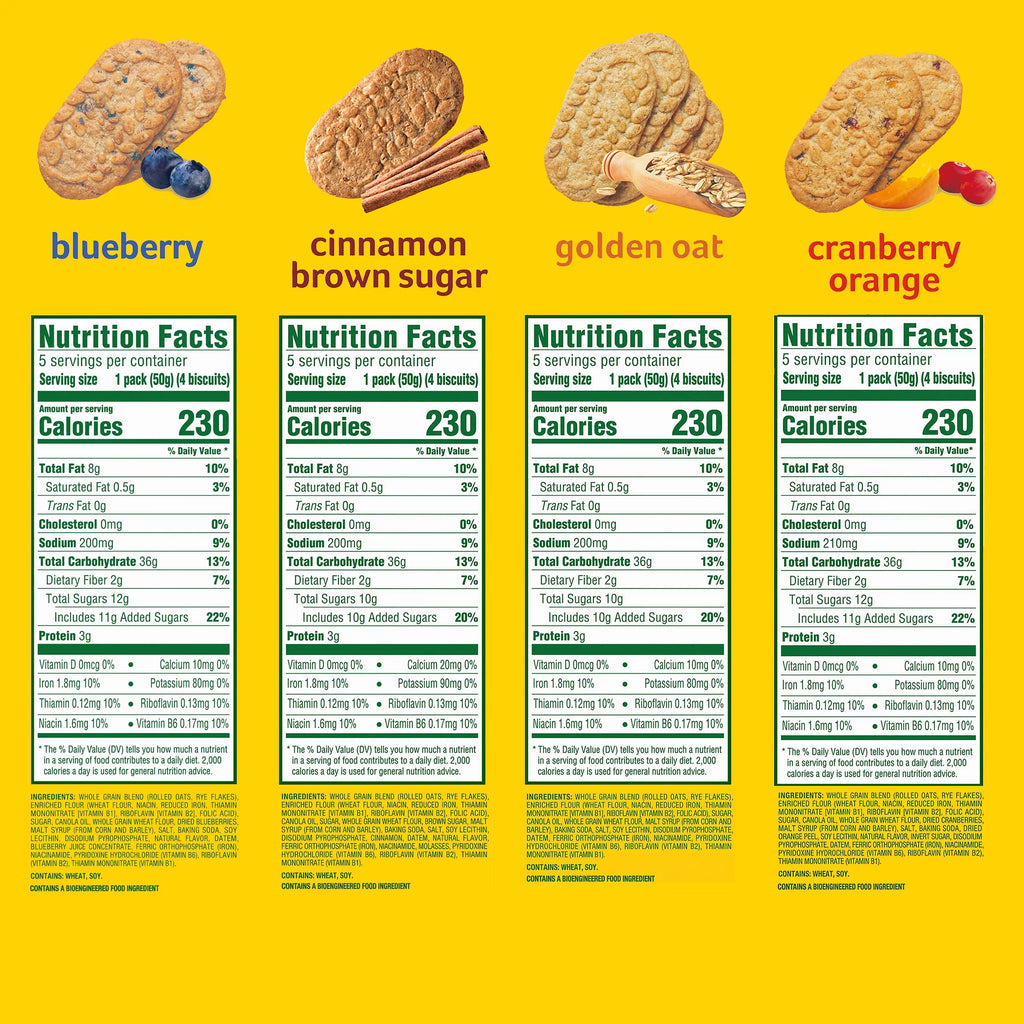 belVita Breakfast Biscuits Variety Pack, 4 Flavors, 30 Packs O76646