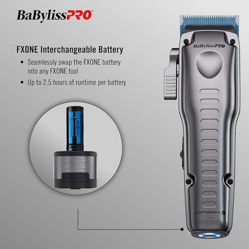 BaBylissPRO FXONE LO-PROFX Cordless Clippers and Trimmers with Interchangeable Battery J863299