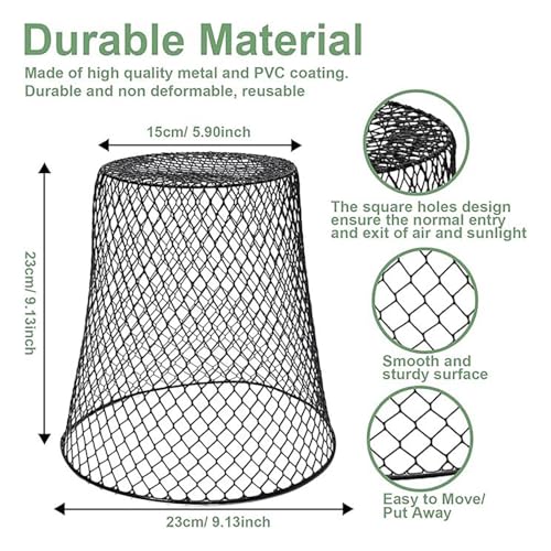 Wire Mesh Round Waste Basket 9 Inch Black A737