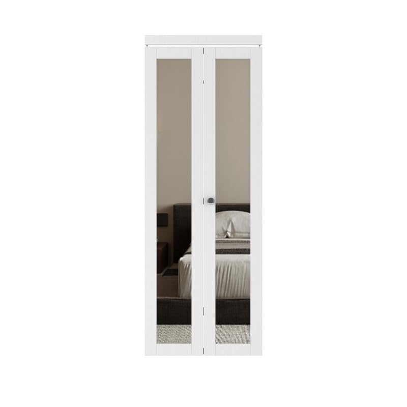 Bi-Fold Mirrored Closet Door 30" x 80" with Hardware Kit H7844