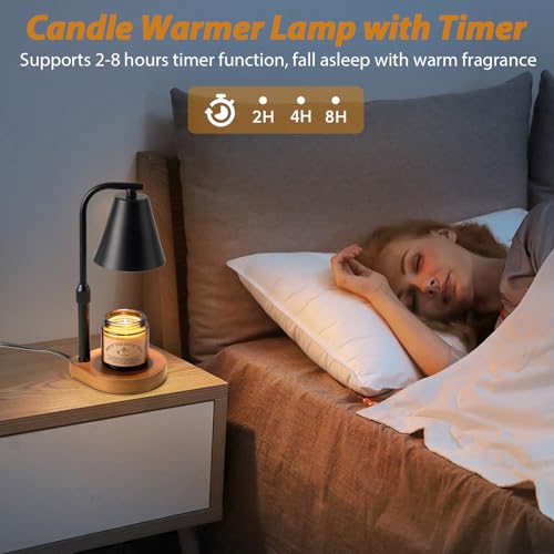 Electric Candle Warmer Lamp with Timer, Dimmable, Adjustable Height, White R498935