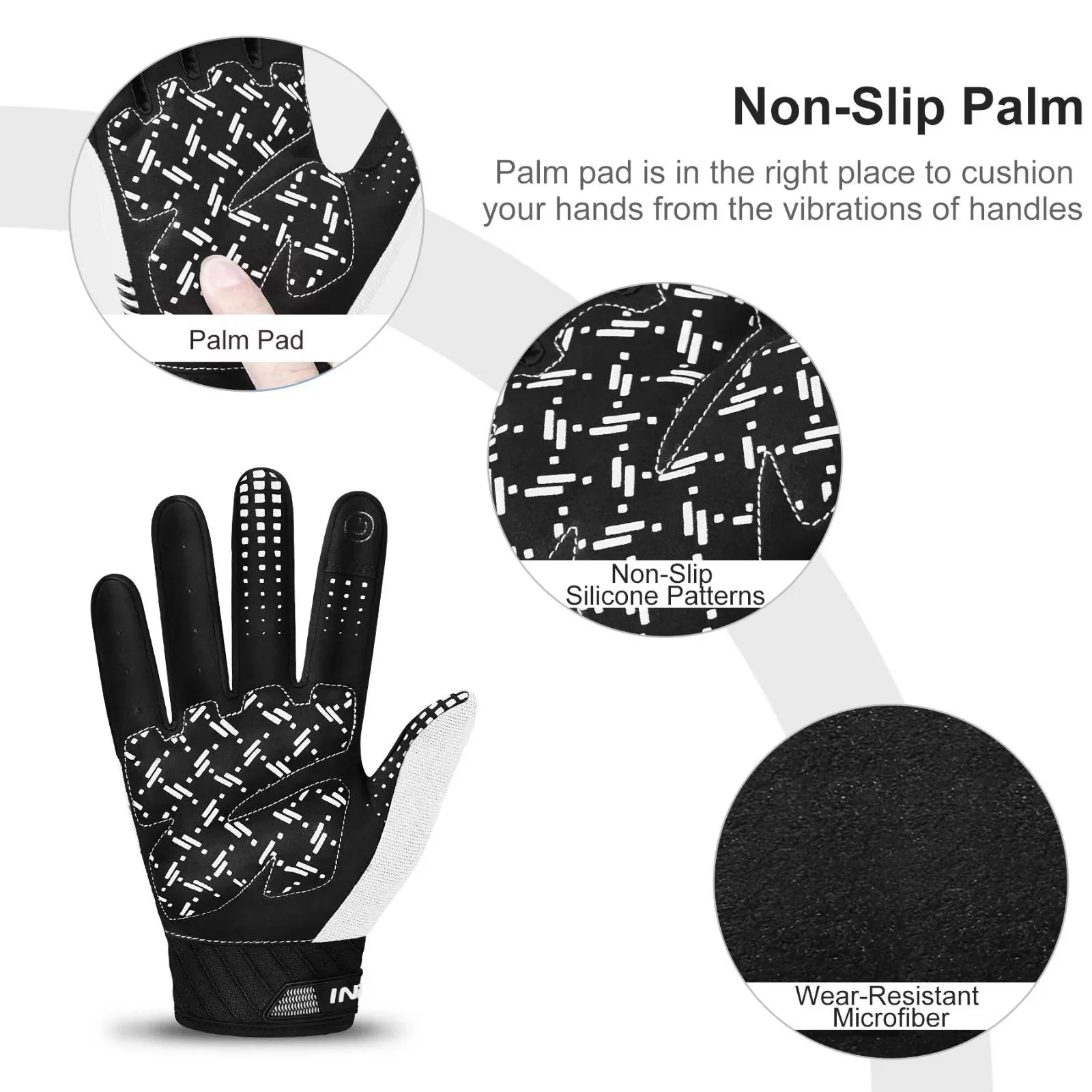INBIKE Cycling Gloves Road Bike MTB Lightweight Touchscreen Non-Slip Palm Pad J7512