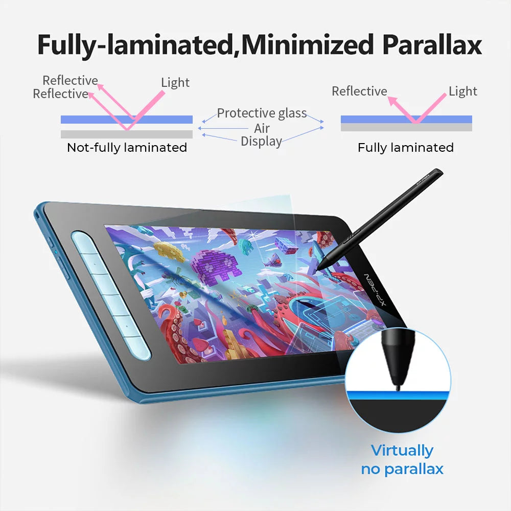 XP Pen Artist 10 2nd Graphics Tablet with Screen X3 Smart Chip Drawing Display J506