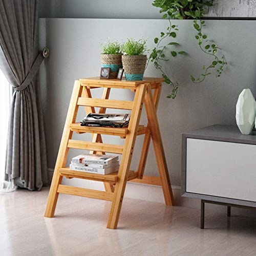 Wooden Folding Step Stool 3 Step Ladder for Home, Library and Office B158982