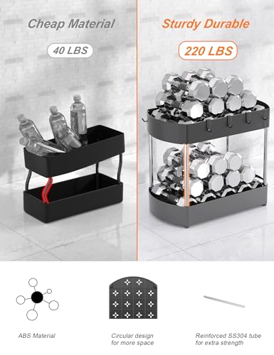 Under Sink Organizer and Storage 2 Pack for Kitchen Bathroom Cabinet, Black C8331