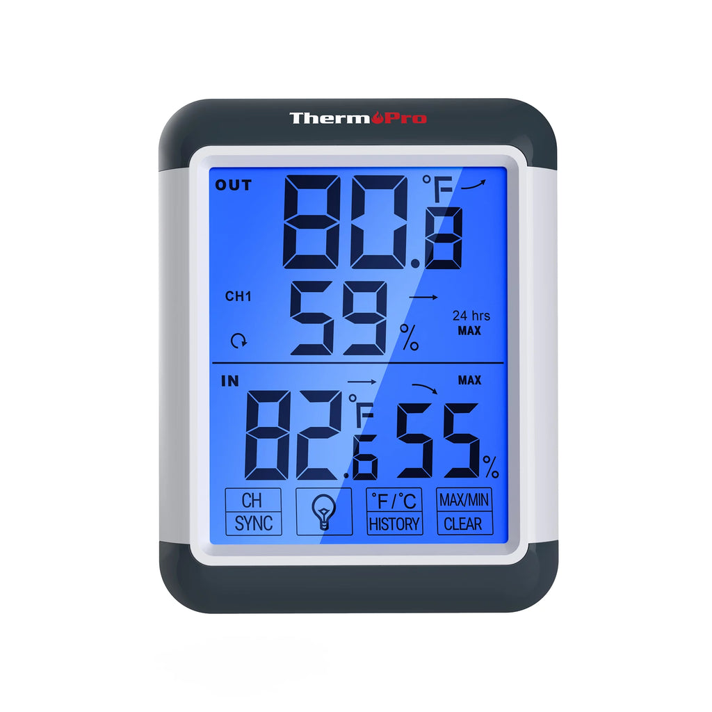 ThermoPro TP65W Indoor Outdoor Thermometer Wireless Hygrometer with Touchscreen Q1615