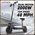 AJOOSOS X500 Electric Scooter with Seat - 2000W Dual Motor, 40 mph Max Speed, 40 Miles Long Range, 300lbs Max Load, Foldable Electric Scooter for Adults